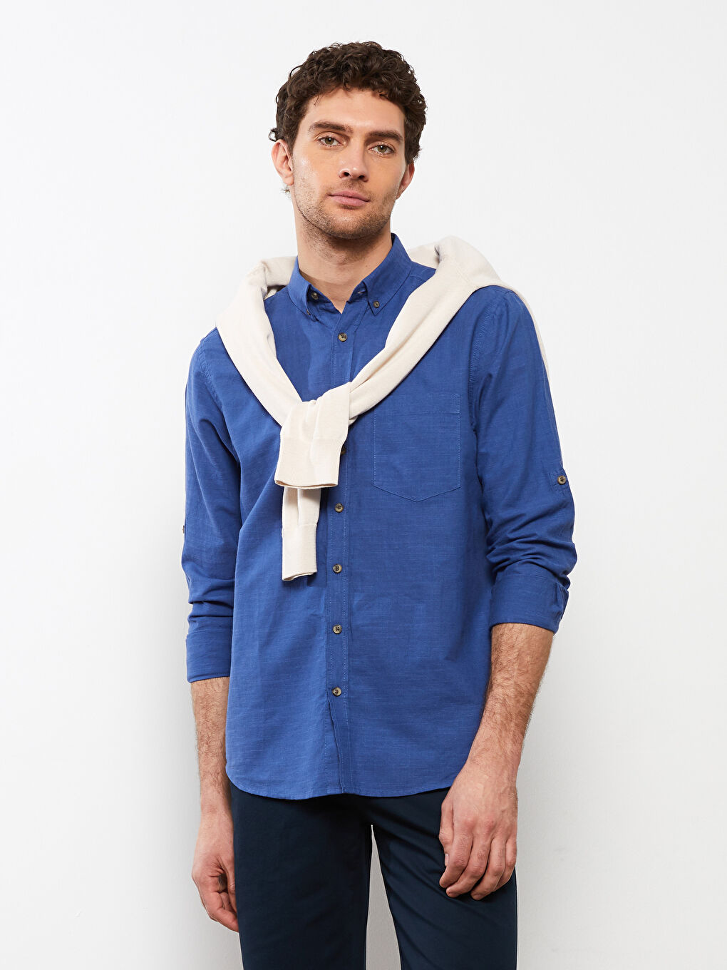 LCWAIKIKI Basic Regular Fit Uzun Kollu Erkek Gömlek -S2DQ01Z8-DP7