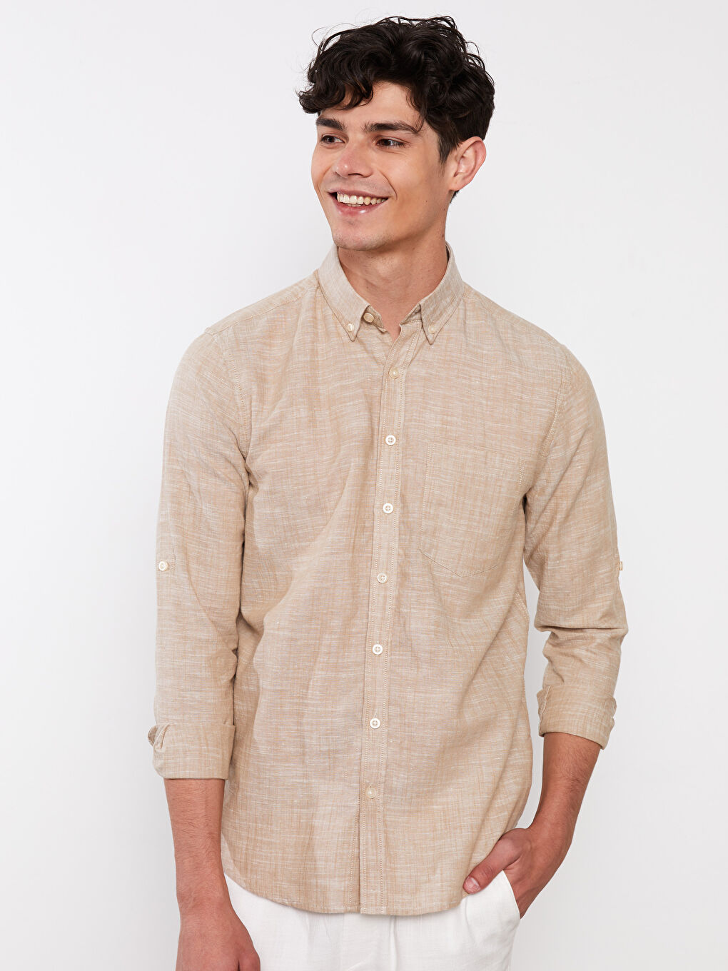 Cămașă Regular Fit Pentru Bărbați Cu Mâneci Lungi-1