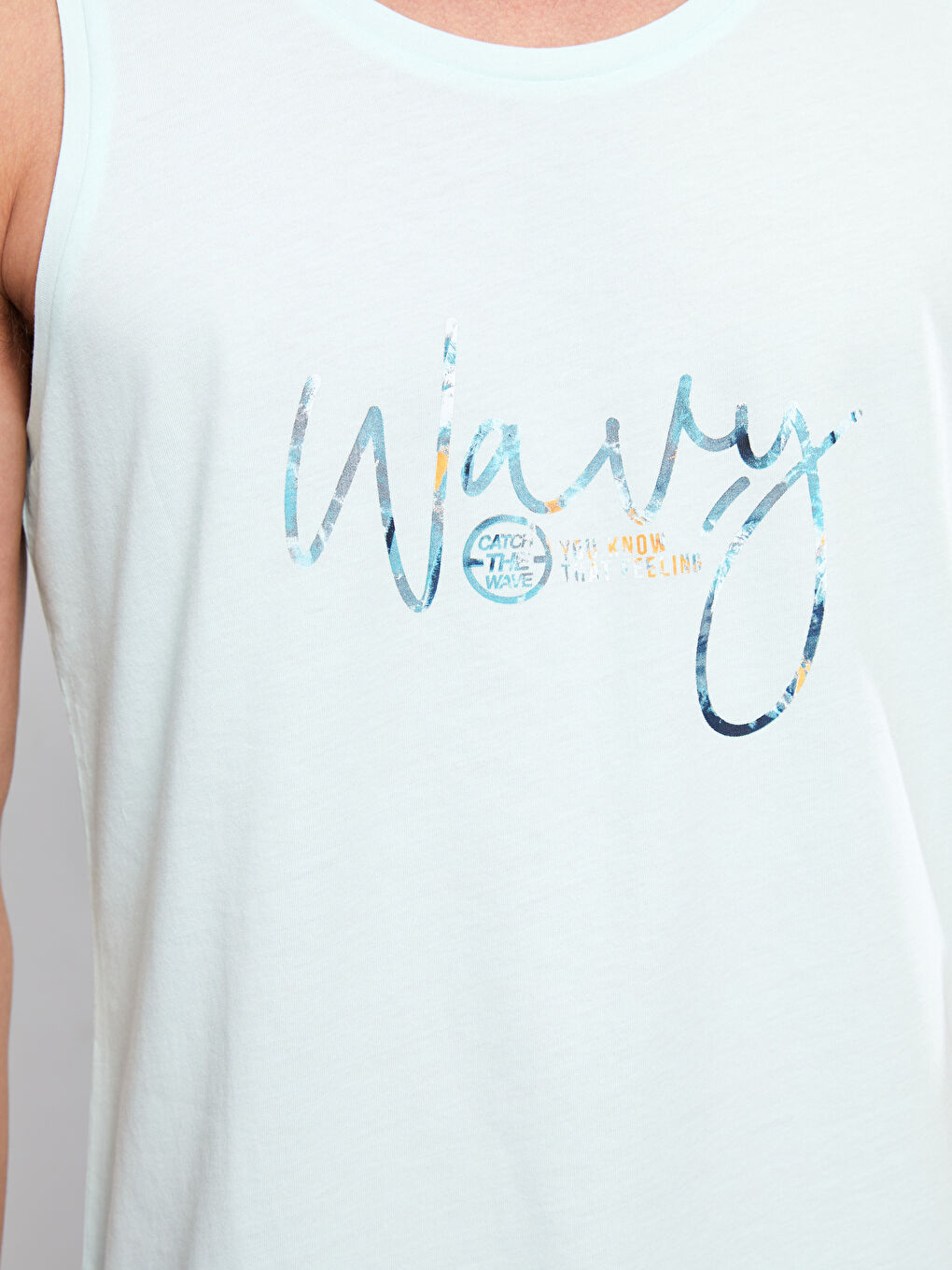 Crew Neck Printed Jersey Men's Sleeveless T-Shirt-3