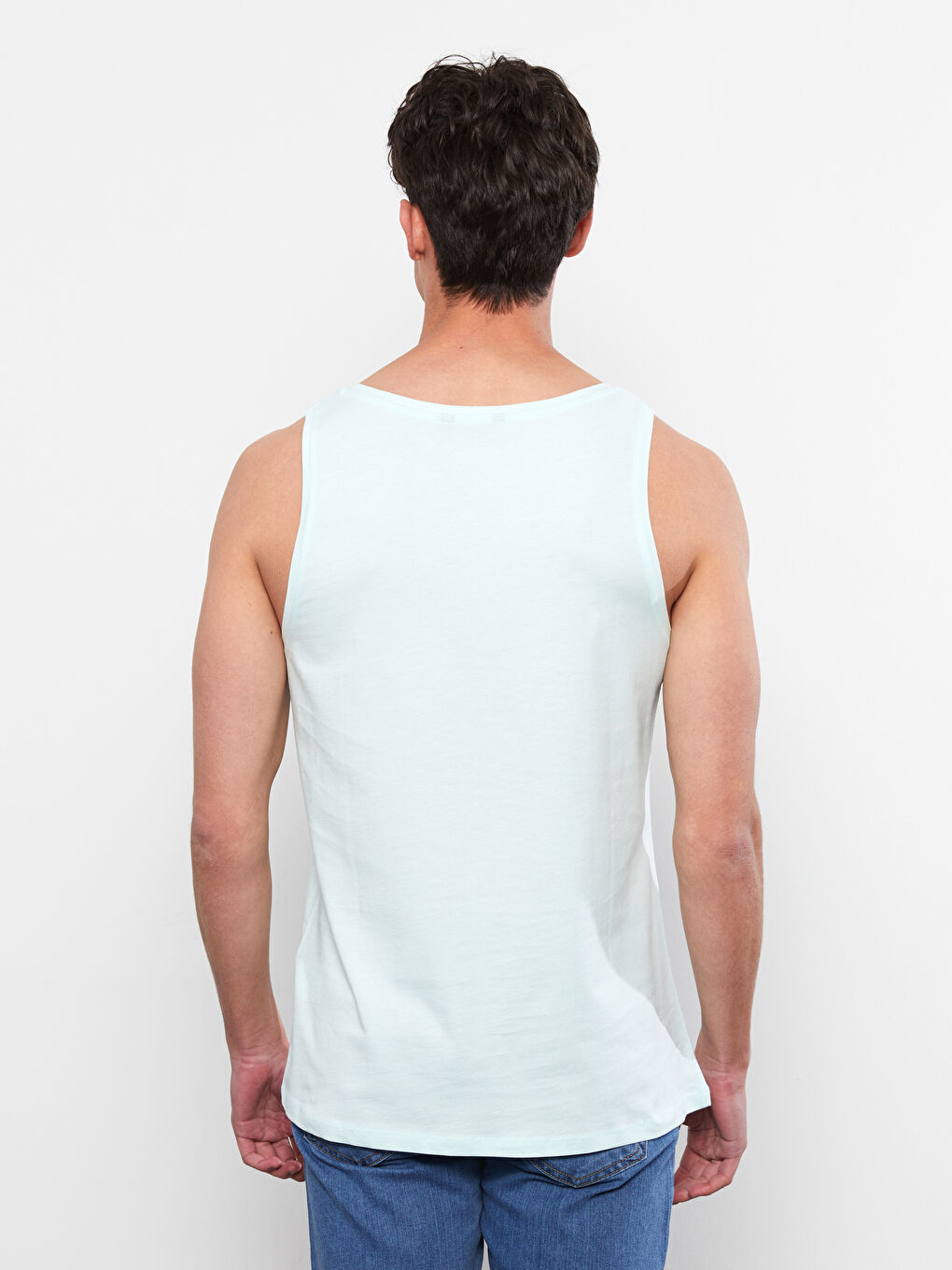 Crew Neck Printed Jersey Men's Sleeveless T-Shirt-4