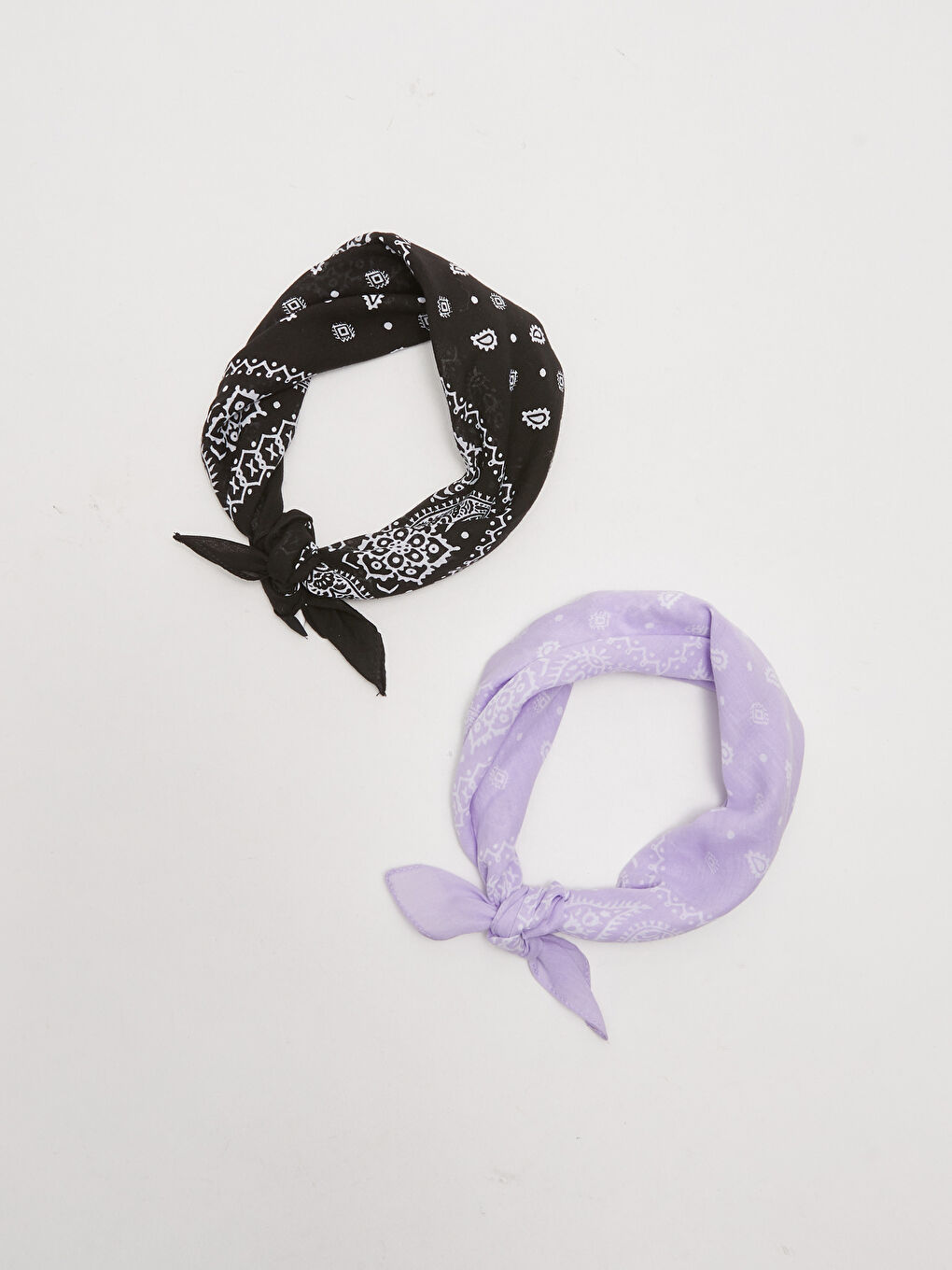 Lila Baskılı Bandana 2'Li-4