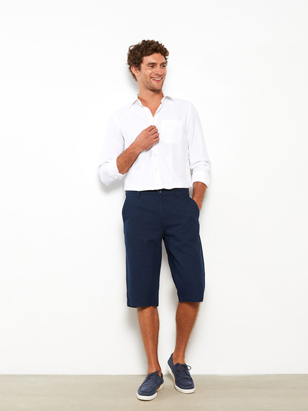 Lacivert Geniş Kalıp Erkek Şort