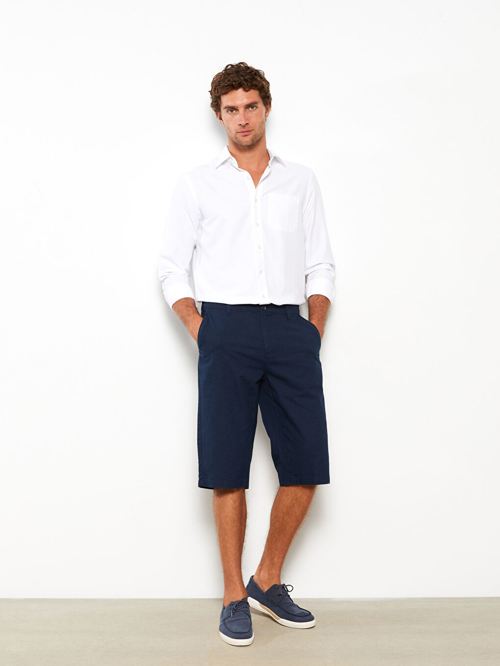 Lacivert Geniş Kalıp Erkek Şort-1