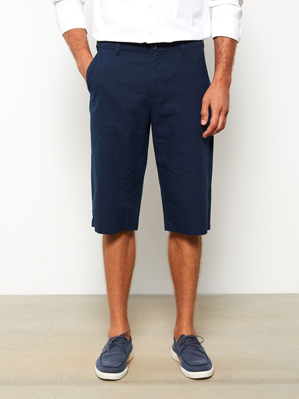 Lacivert Geniş Kalıp Erkek Şort-3