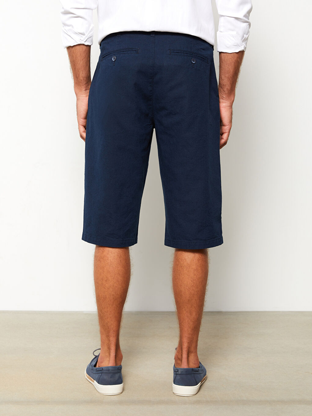 Lacivert Geniş Kalıp Erkek Şort-4