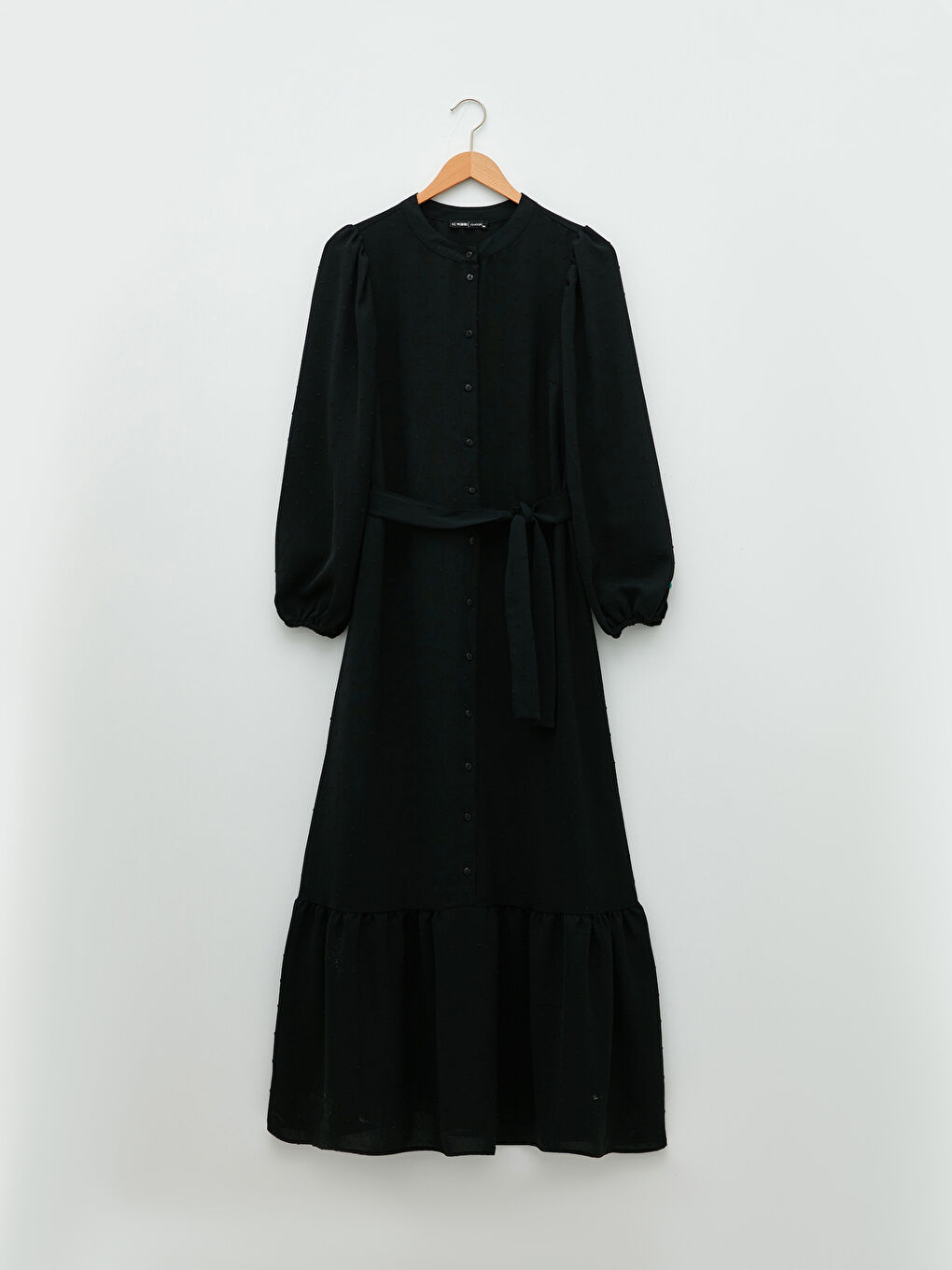 Robe à Col Mao à Motifs à Manches Longues pour Femmes-5