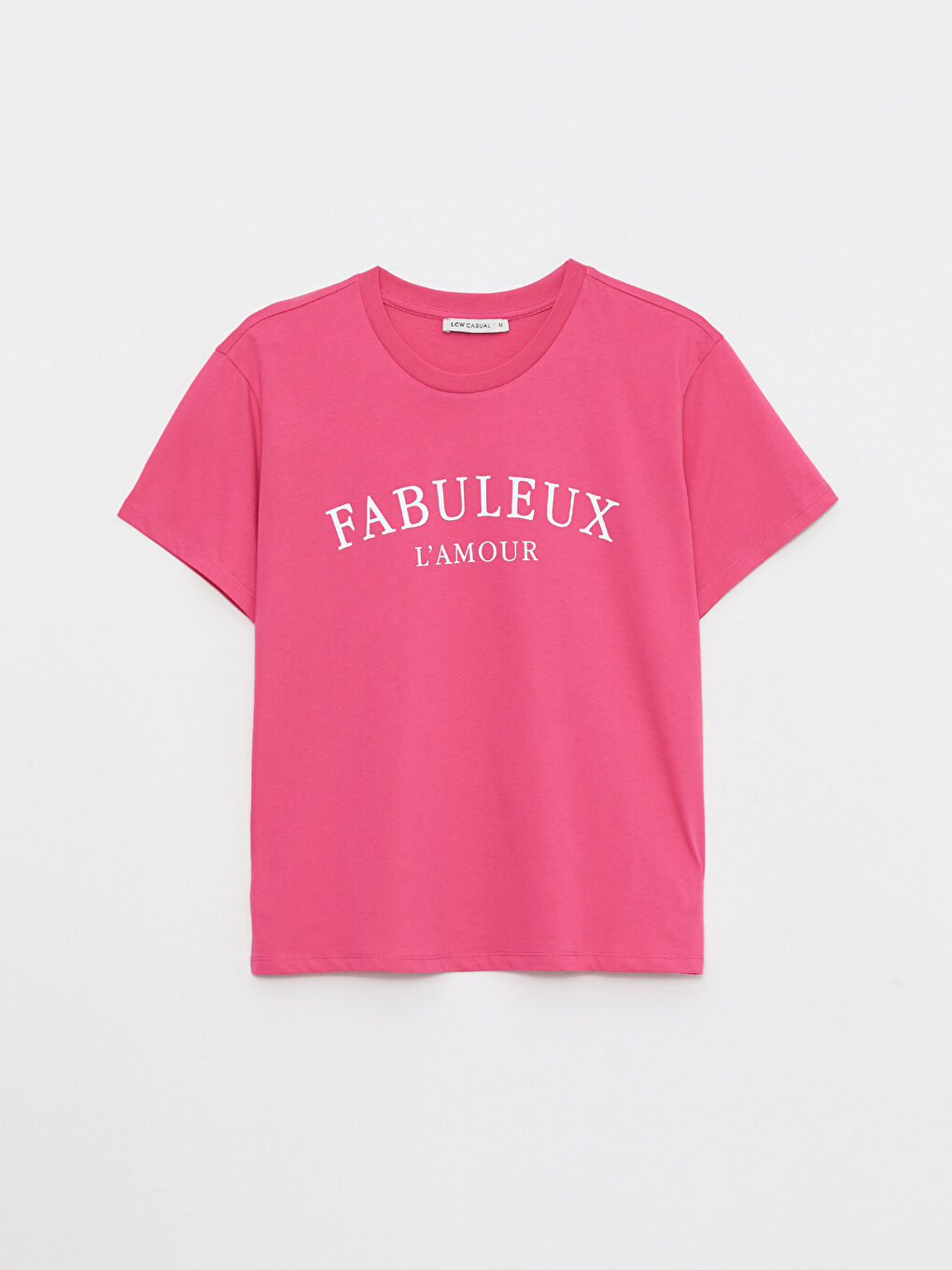 T-shirt en Coton à Manches Courtes avec Imprimé Lettre et Col Rond pour Femmes-5