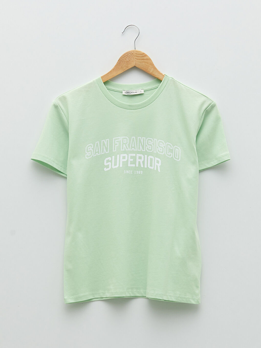 Crew Neck Letter Printed Short Sleeve Cotton Women's T-Shirt-5