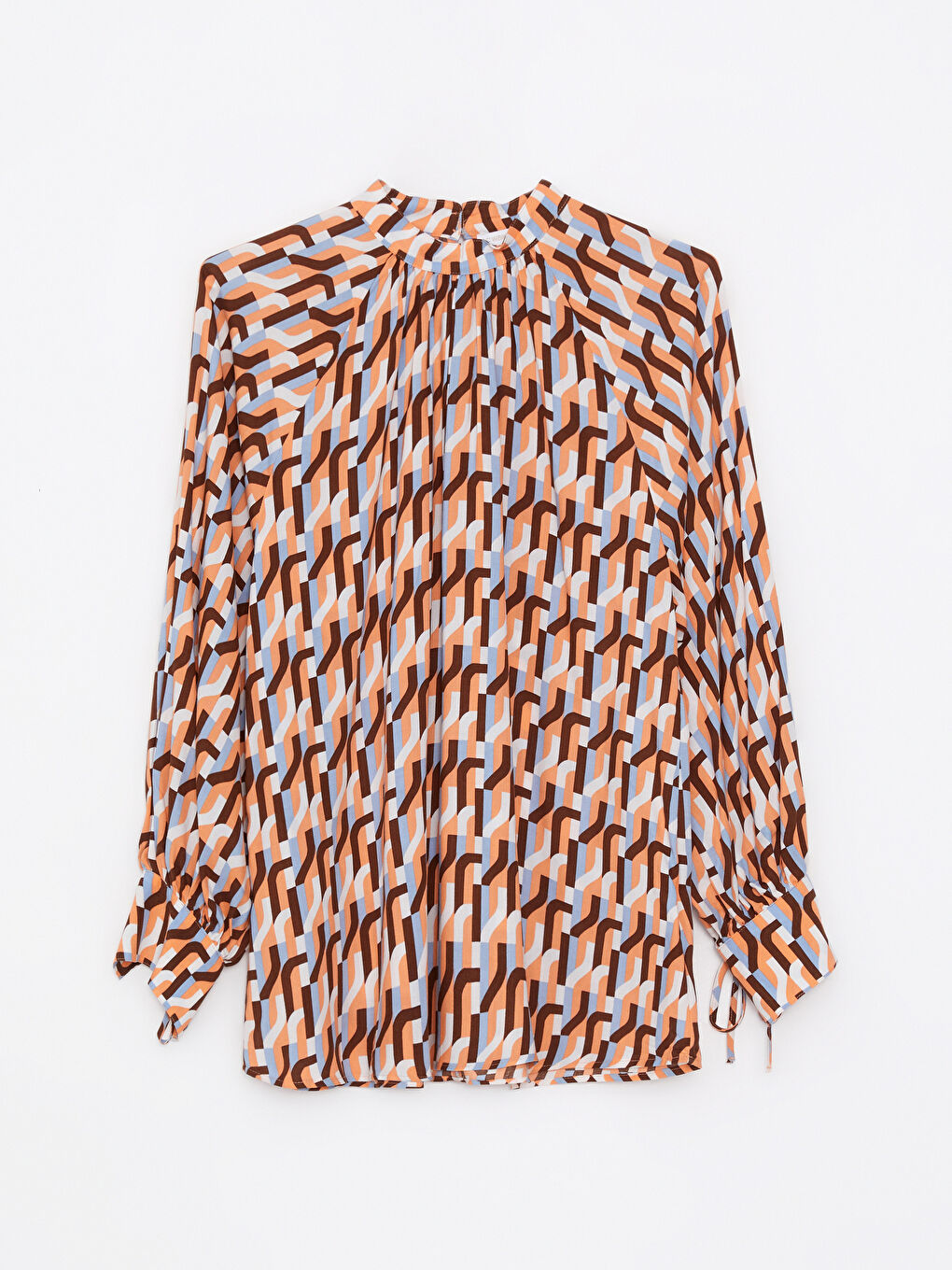 LCWAIKIKI Classic Bluse aus Viskose mit hohem Kragen, bedruckt und langärmelig für Damen -S2DQ66Z8-F9C