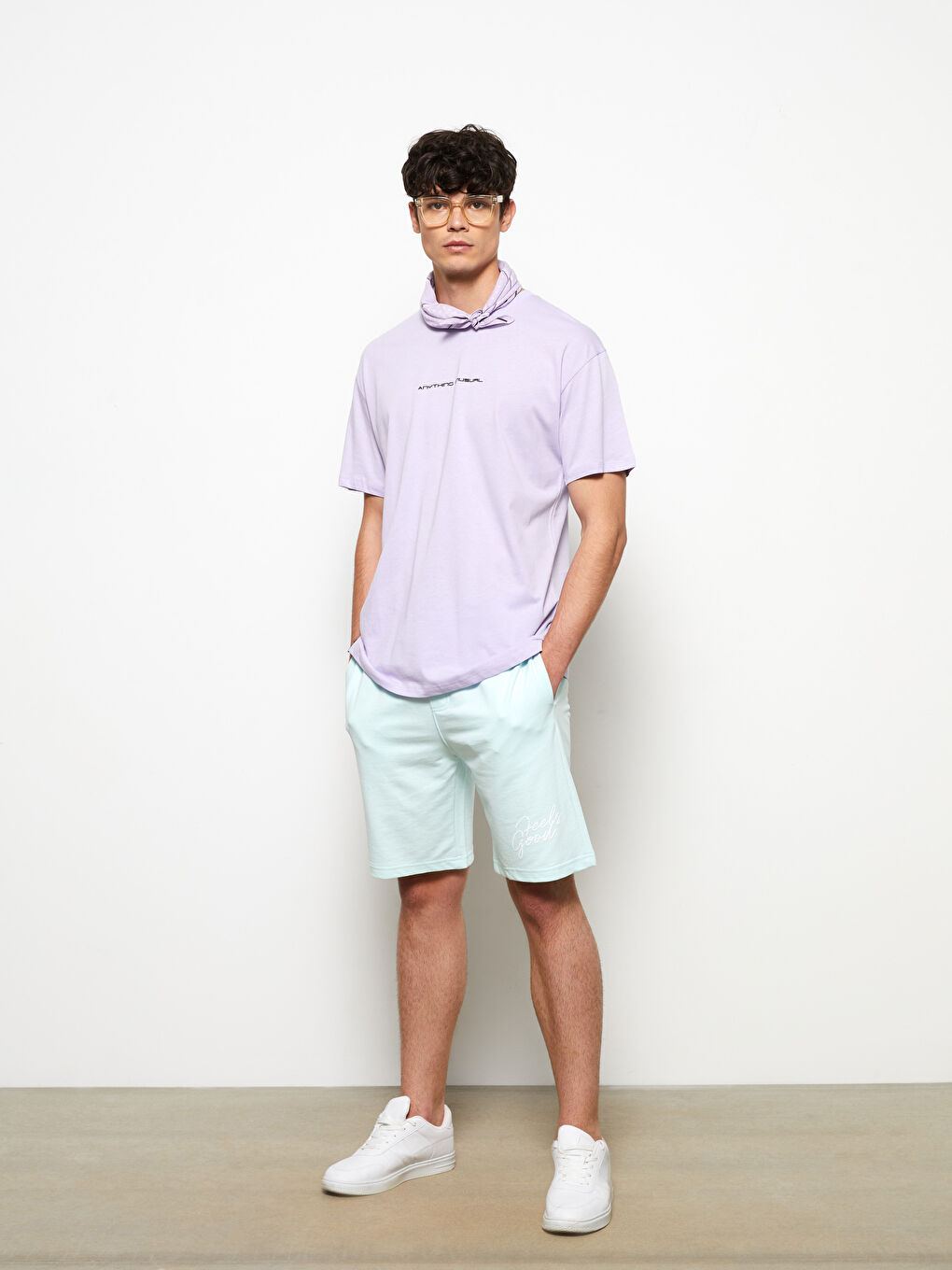 Slim Fit Binding Detail Men's Shorts -S2DQ86Z8-FUD