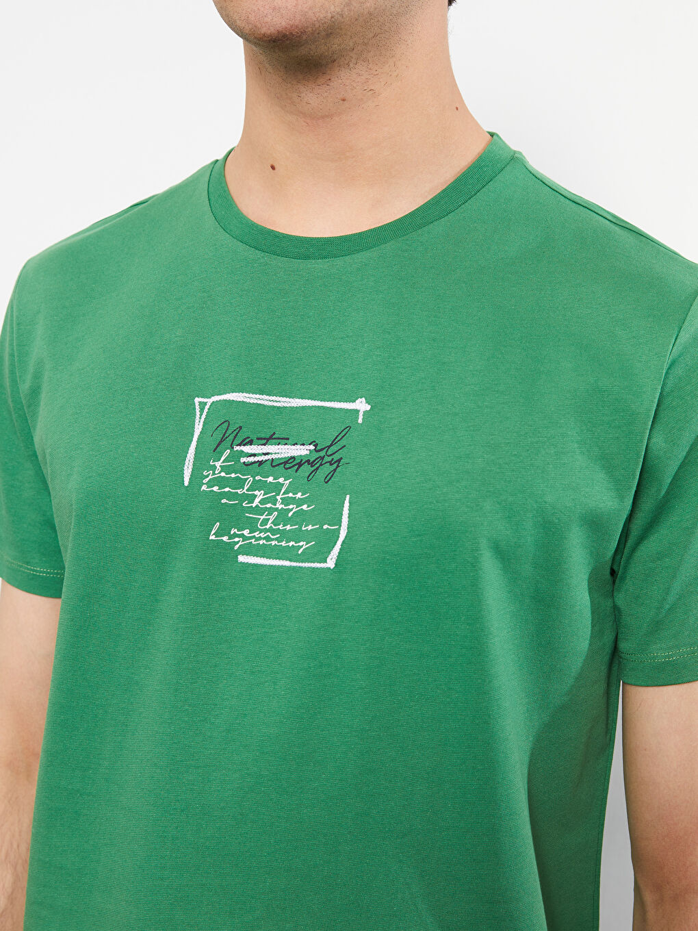 Футболка Мужская с Круглым Вырезом, Коротким Рукавом, С Принтом, Из Гребенного Хлопка-3