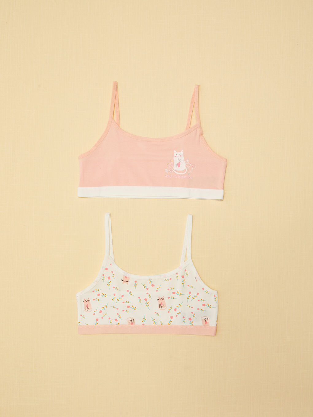 Printed Strappy Girls' Bustier Top 2 Pack