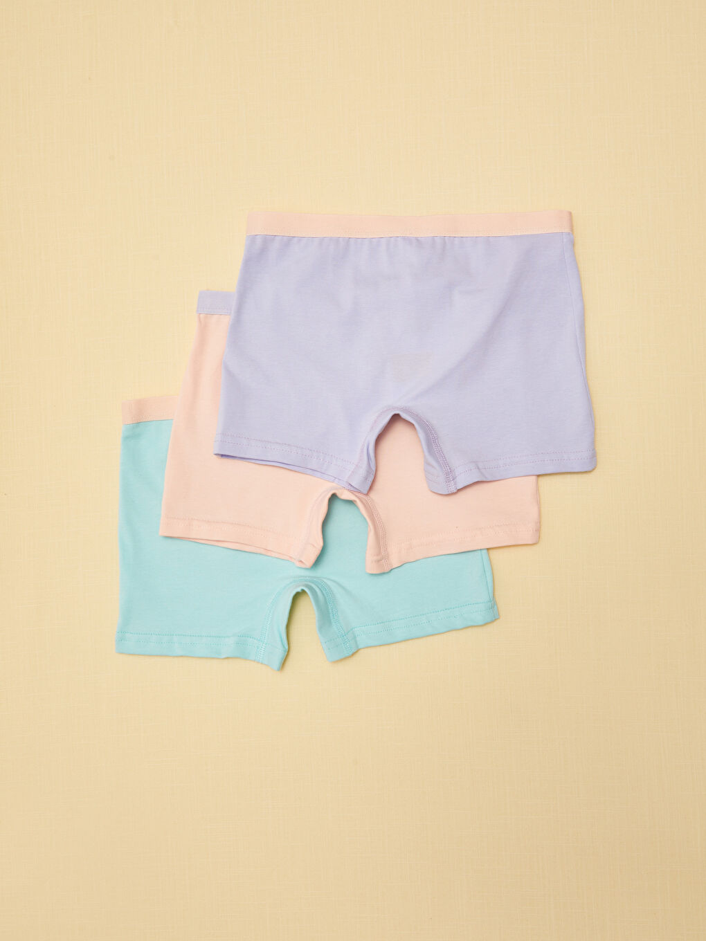 سراويل بوكسر أساسية للبنات بخصر مطاطي - عبوة من ٣ قطع-1