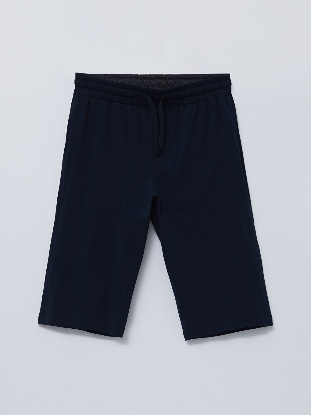 Lacivert Standart Kalıp Beli Lastikli Erkek Şort-5