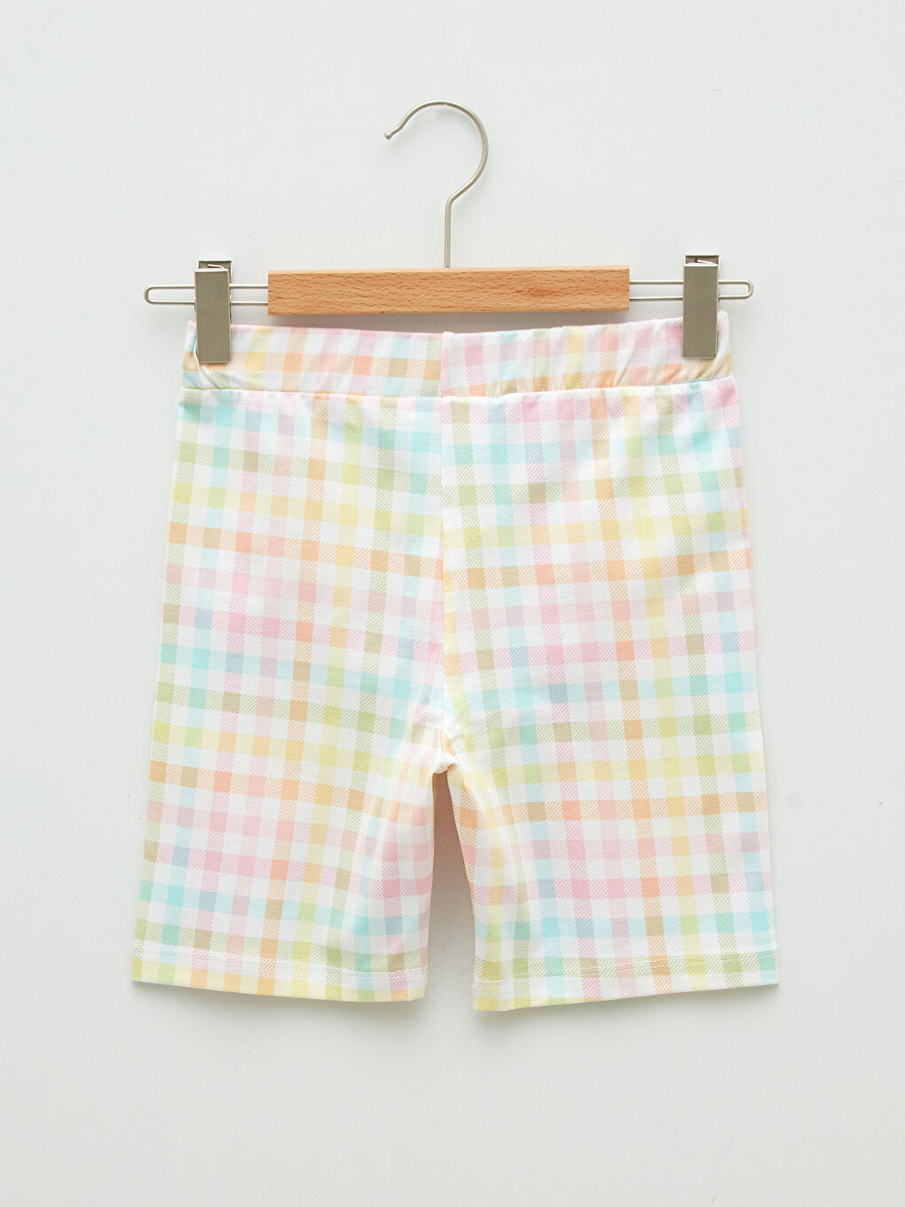 Elastic Waist Checked Patterned Cotton Girls Tights-1