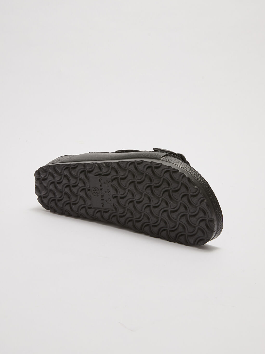 Siyah Çift Bantlı Toka Detaylı Erkek Terlik-3