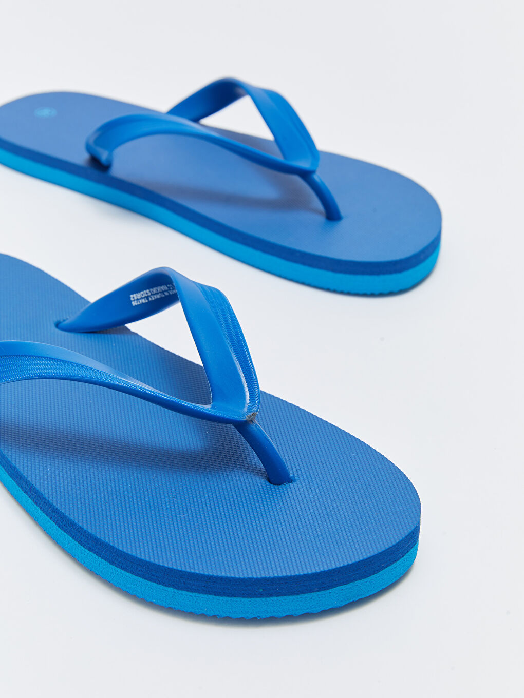 Mavi Düz Parmak Arası Erkek Plaj Terliği-4