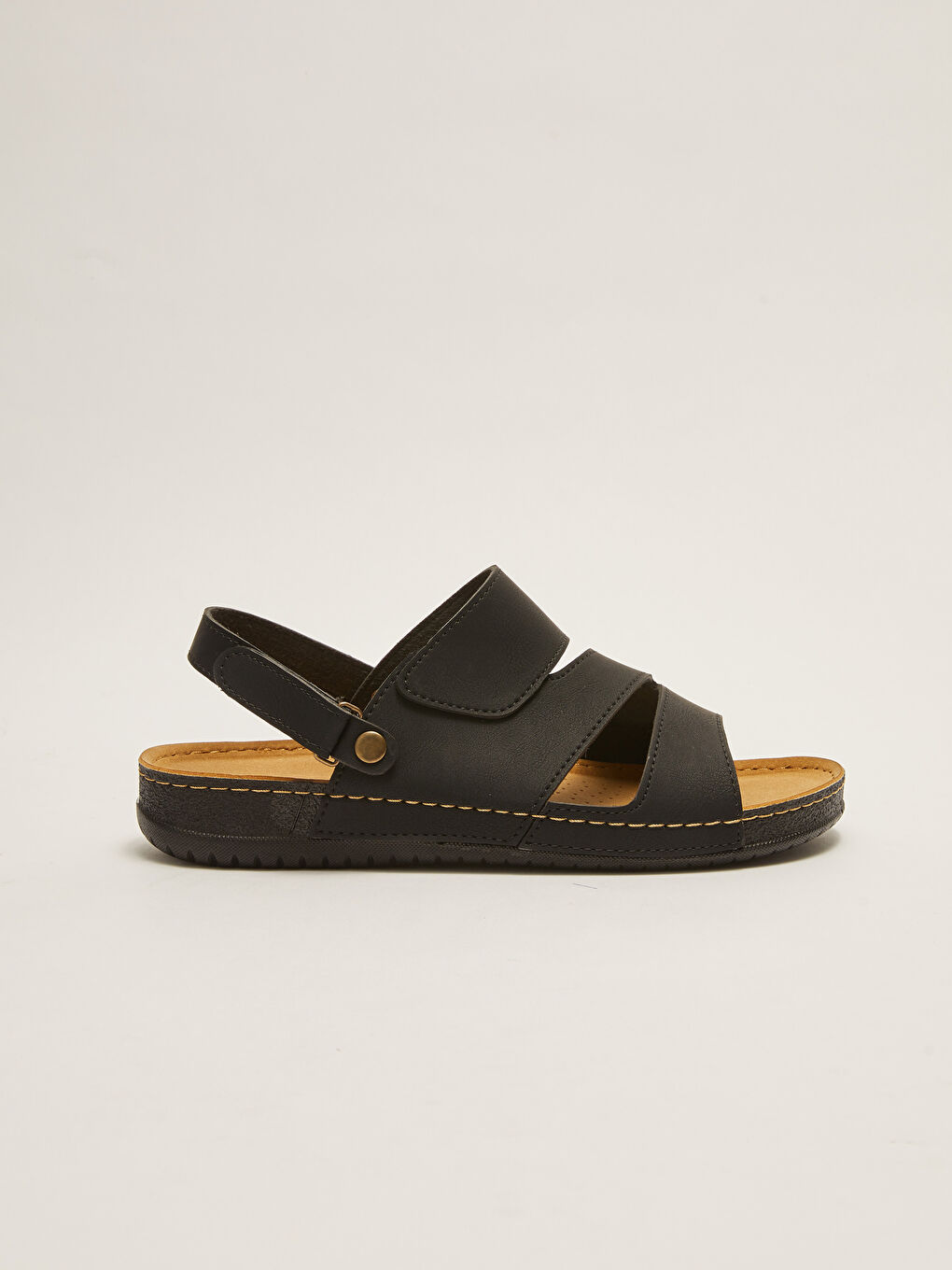 Faux Leather Hook and Loop Men's Sandal-1