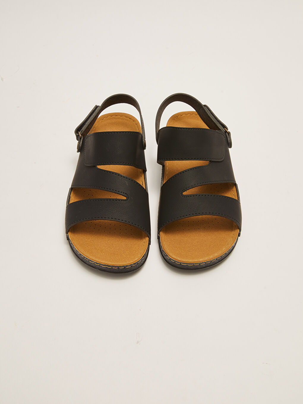 Faux Leather Hook and Loop Men's Sandal-5