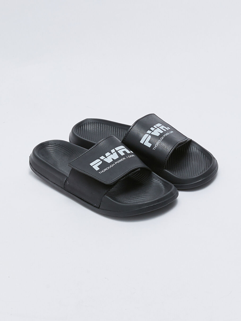 Leather Look Printed Single Band Men's Slippers