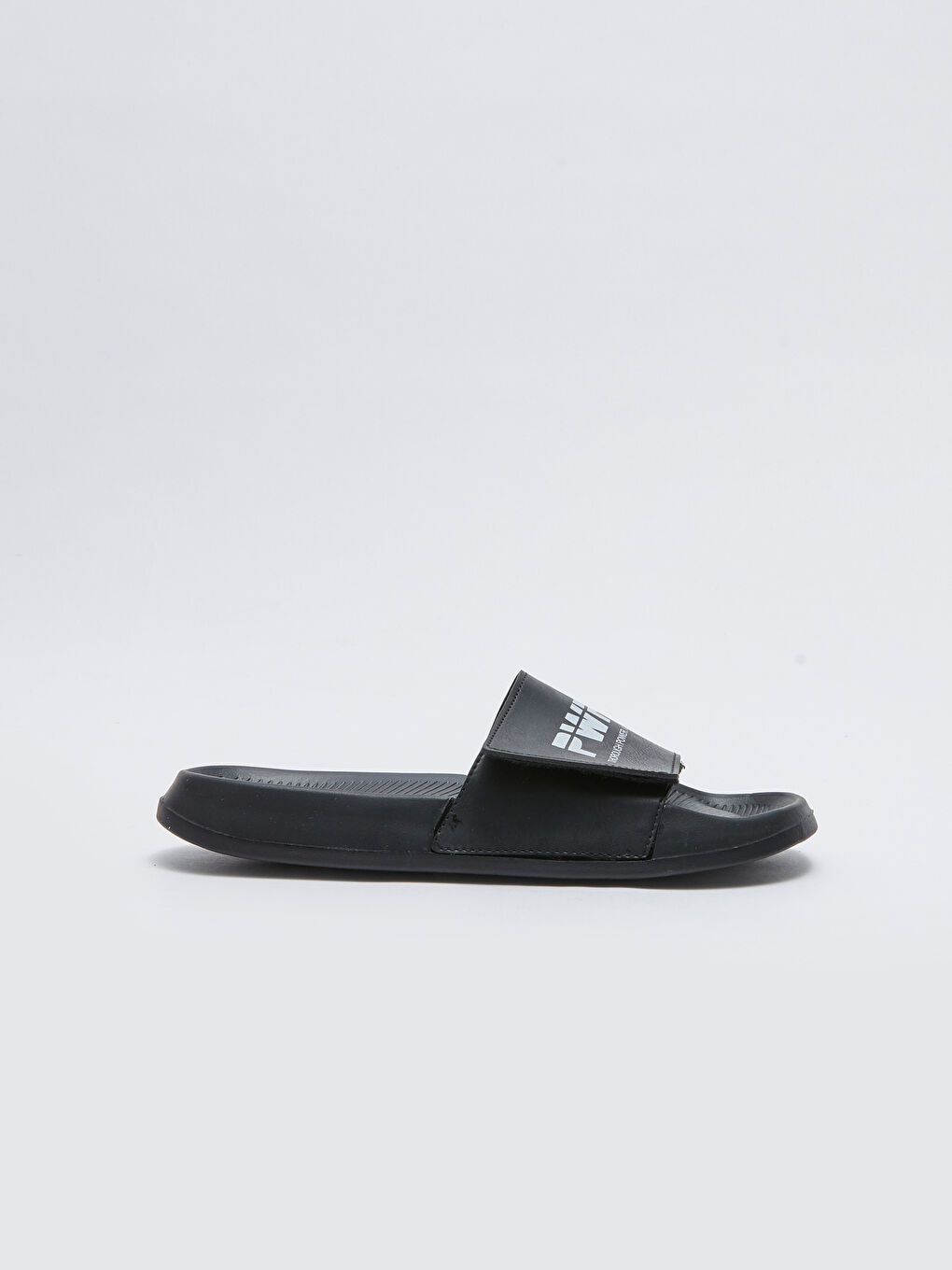 Leather Look Printed Single Band Men's Slippers-1