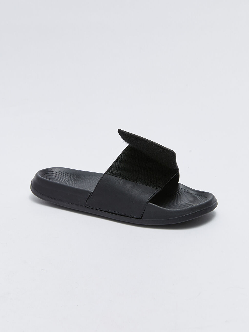 Leather Look Printed Single Band Men's Slippers-5