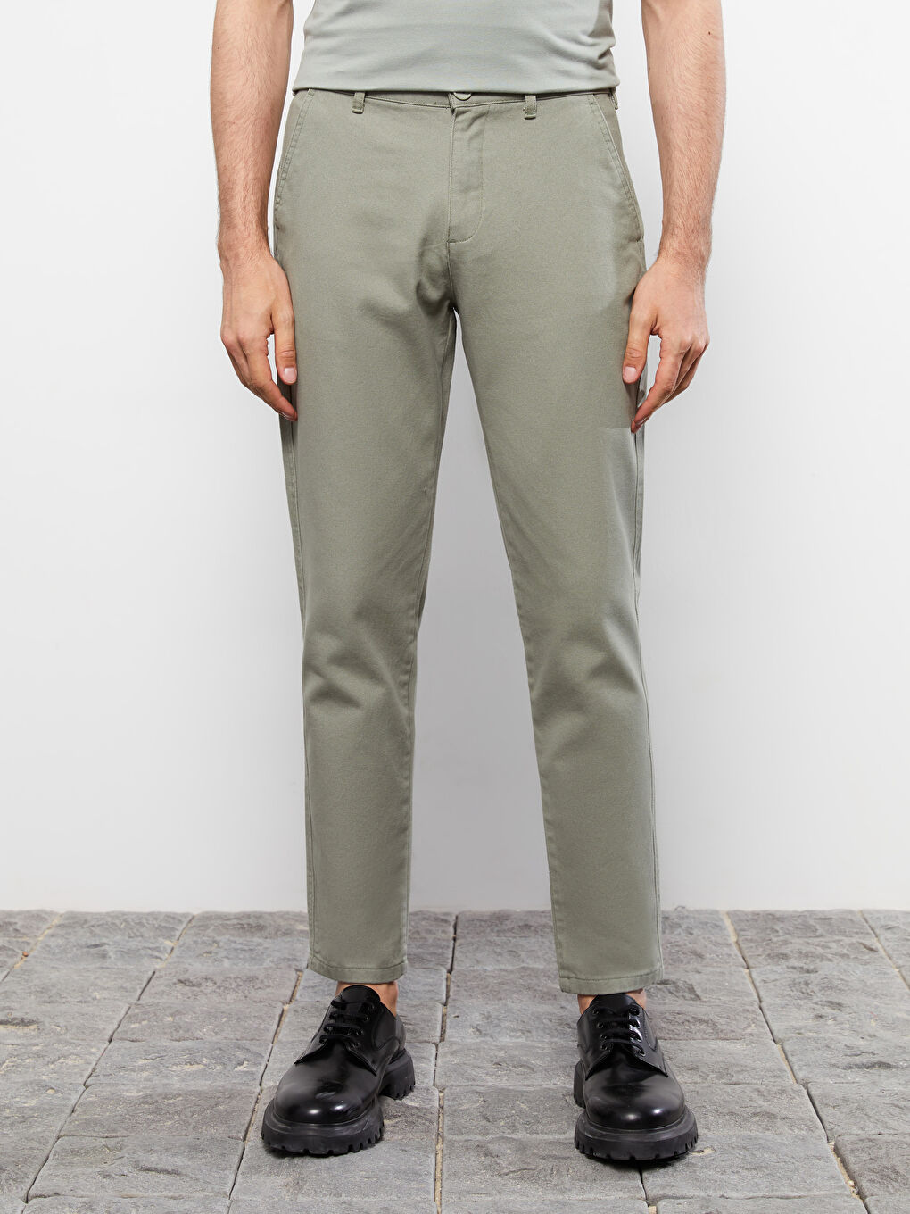 LCW Casual Açık Haki Standart Kalıp Gabardin Erkek Pantolon - 5