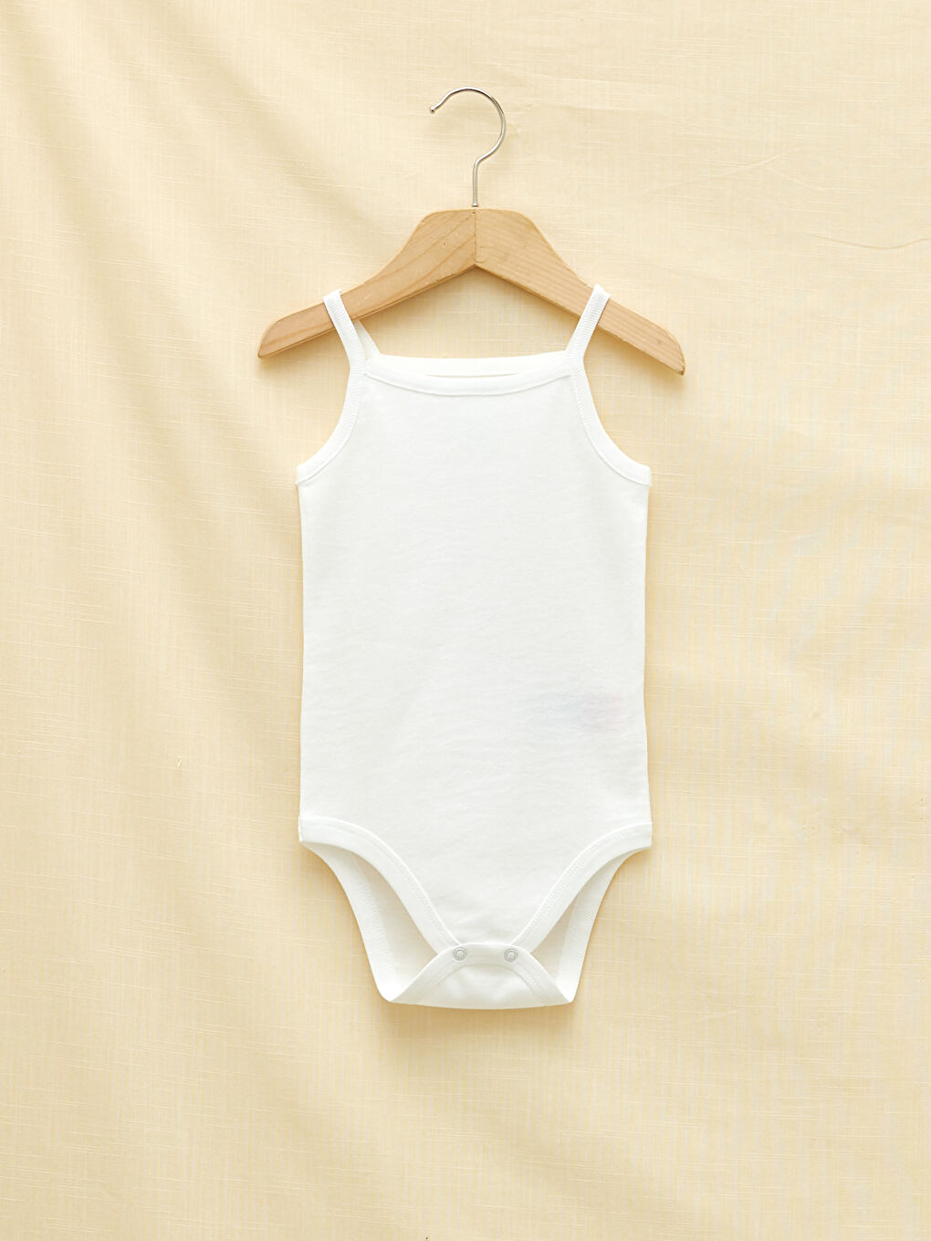 بدلة جسم بنات رضع ياقة مربعة بِحَمّالات سادة بزر ضغط - مجموعتين-2