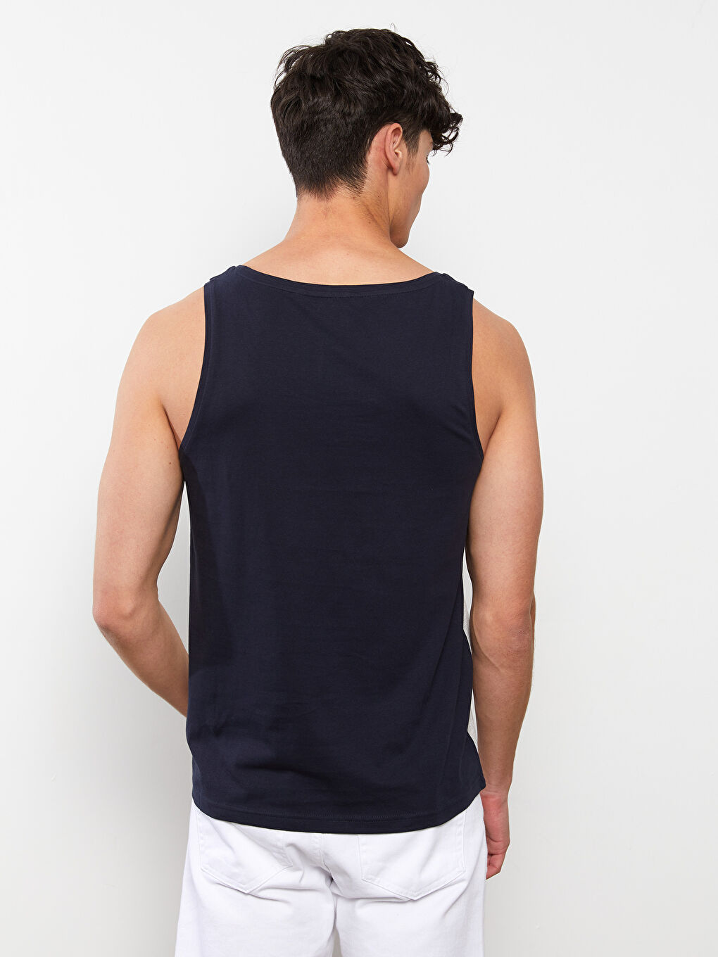 Футболка без рукавів для чоловіків з круглим вирізом горловини та колор-блоком-4