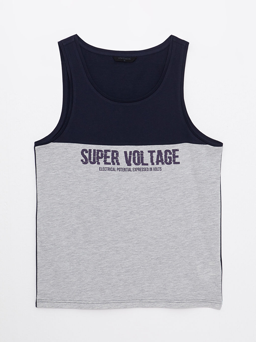 Футболка без рукавів для чоловіків з круглим вирізом горловини та колор-блоком-5