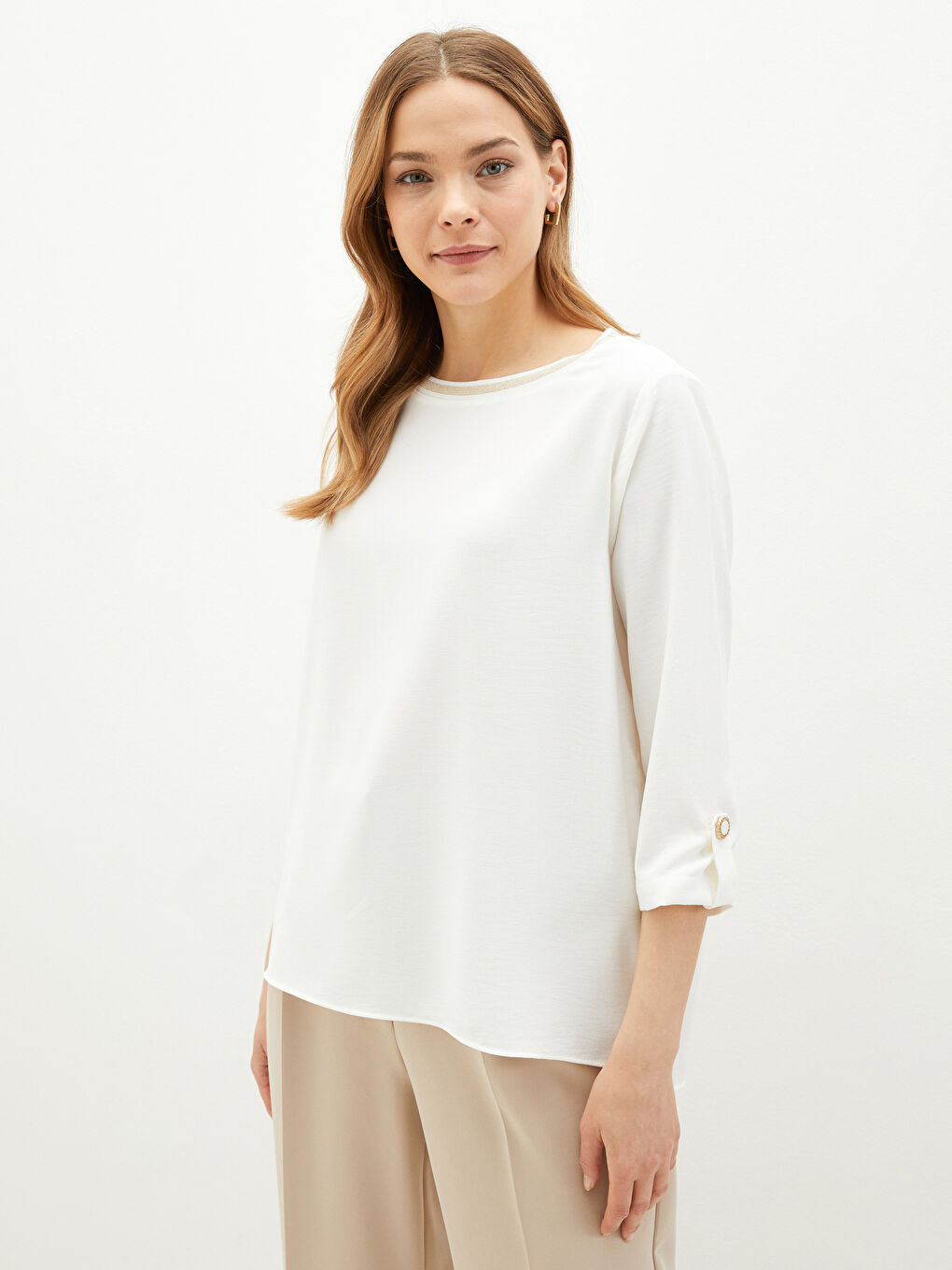 Crew neck compact Blouse – L'AUBE BLANC