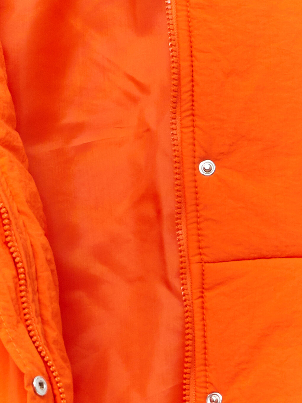 Turuncu Kadın Dik Yaka Düz Şişme Yelek-7