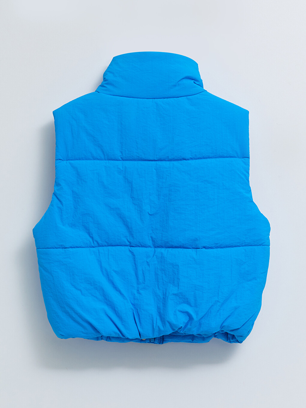 Women's Funnel Neck Plain Puffer Gilet-8