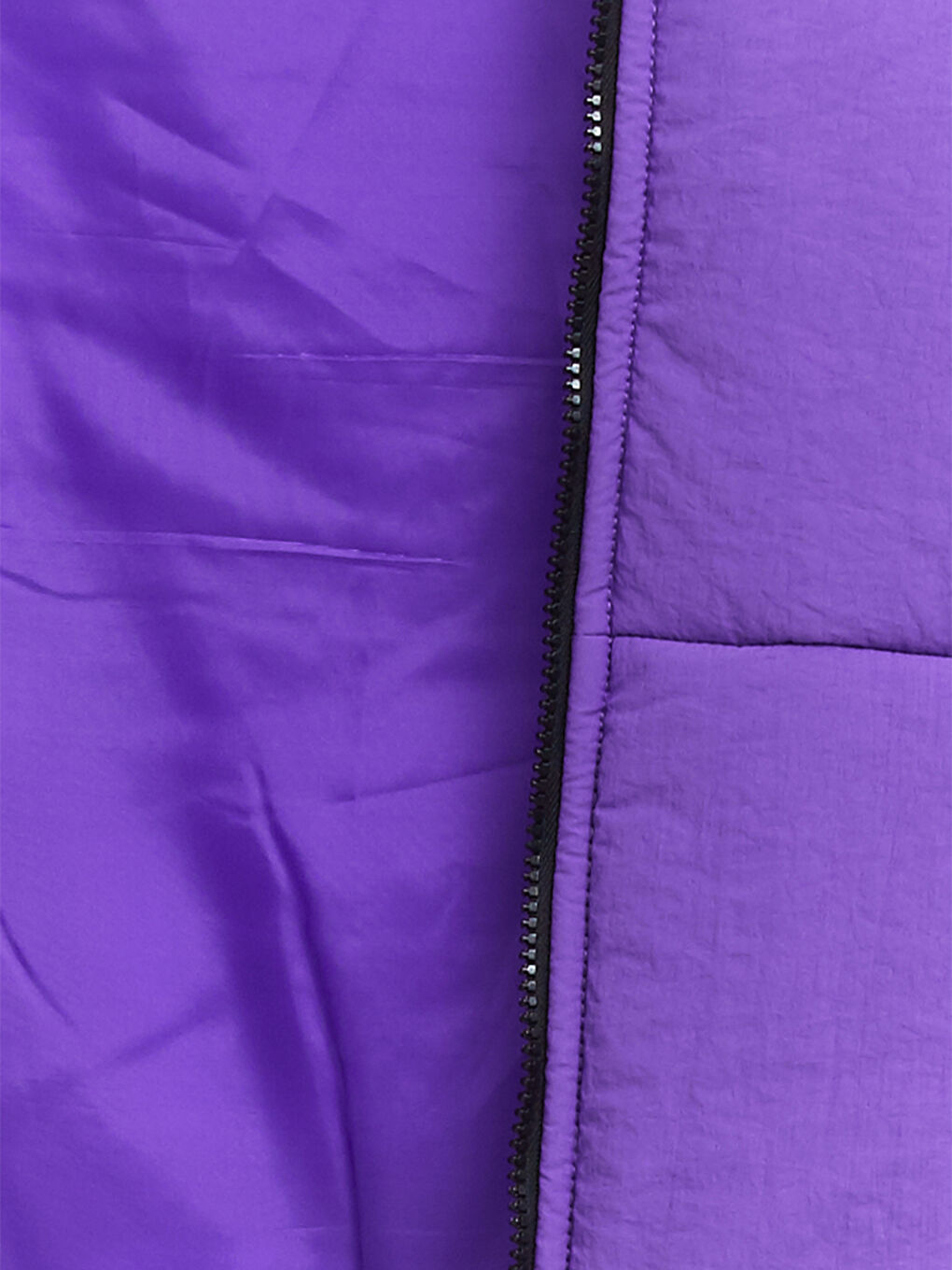 Mor Dik Yaka Renk Bloklu Kadın Şişme Yelek-8