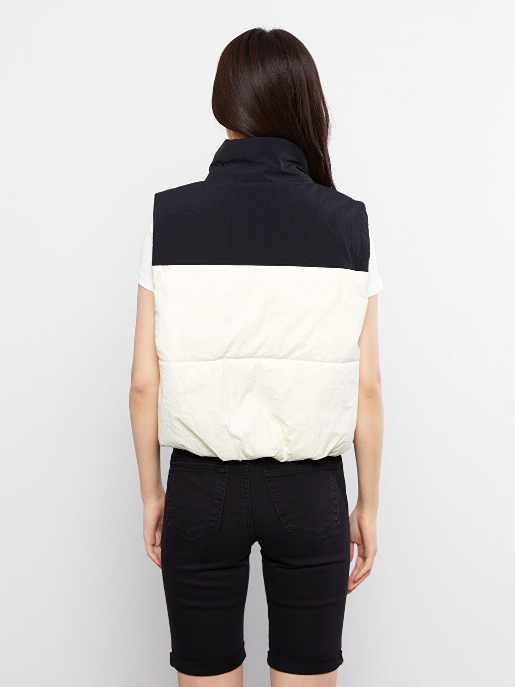 XSIDE Grandad Collar Color Block Women's Vest -S2DS43Z8-RYS