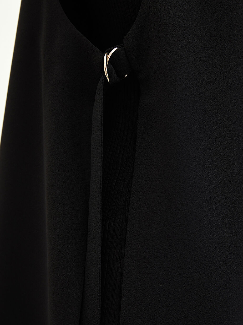 Siyah Kadın Ceket Yaka Düz Yelek-3