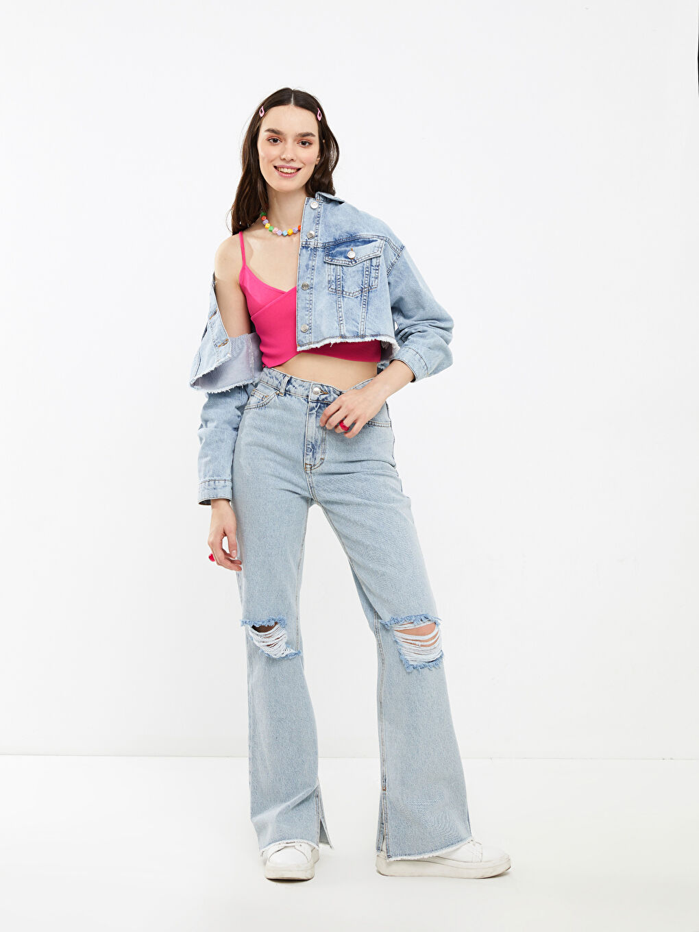 Mavi Straight Fit Cep Detaylı Kadın Jean Pantolon-1