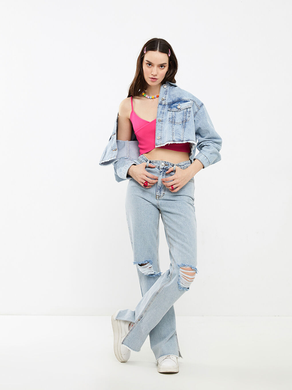 Mavi Straight Fit Cep Detaylı Kadın Jean Pantolon-2