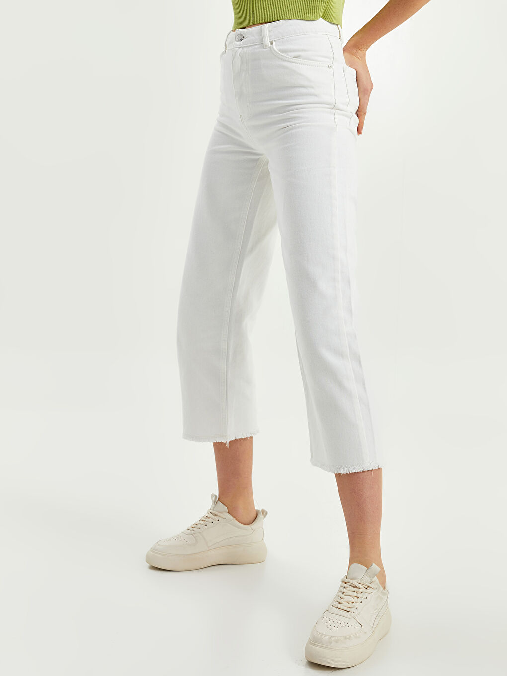 Blugi de Damă Confortabili Croi Drept cu Buzunare Detaliate-3