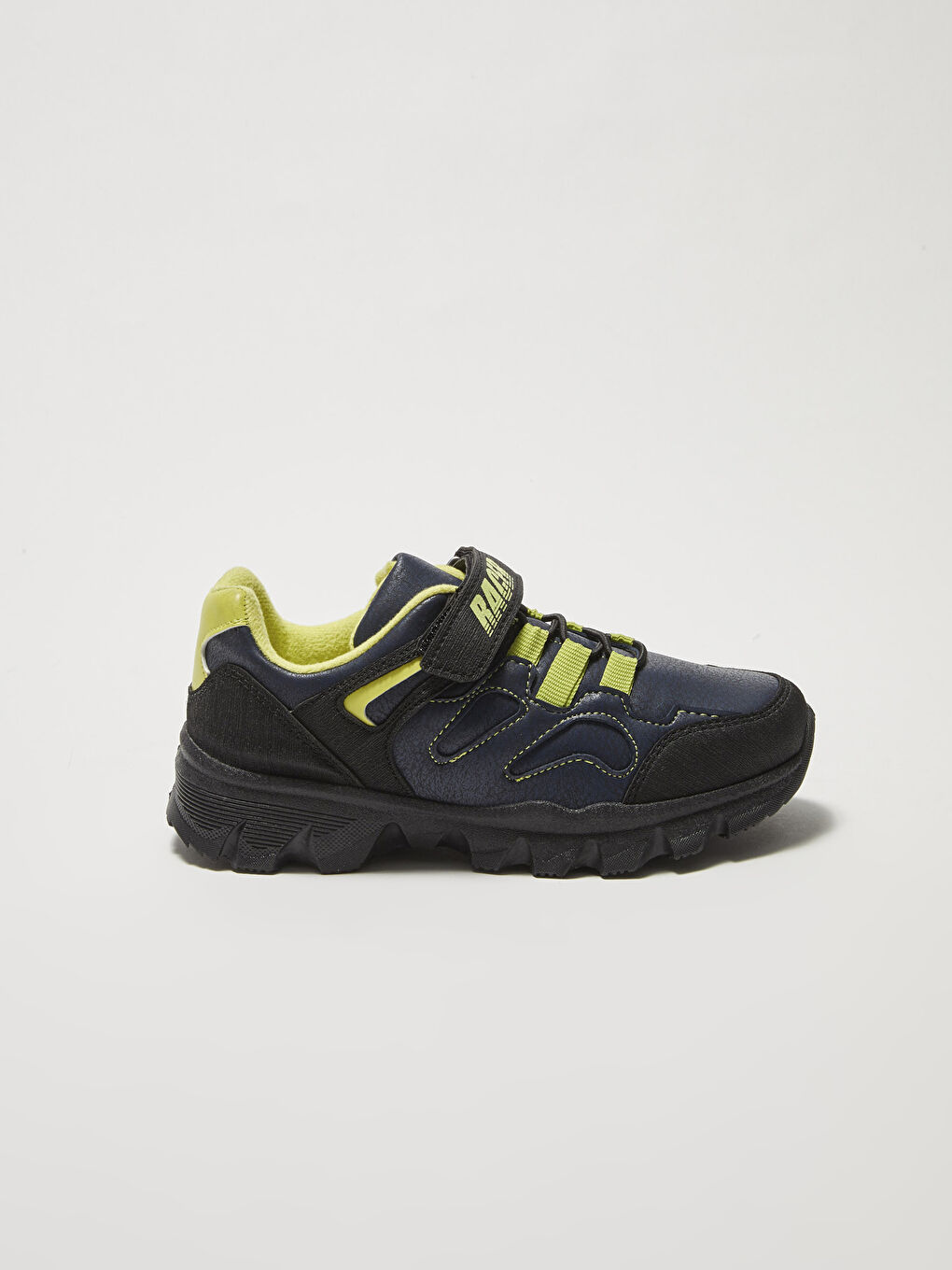 Lacivert Renk Bloklu Bağcık ve Cırt Cırtlı Erkek Çocuk Trekking Ayakkabı-1