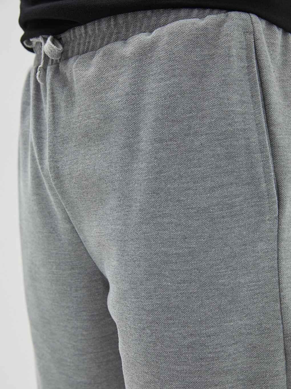 Gri Standart Kalıp Örme Erkek Şort-2