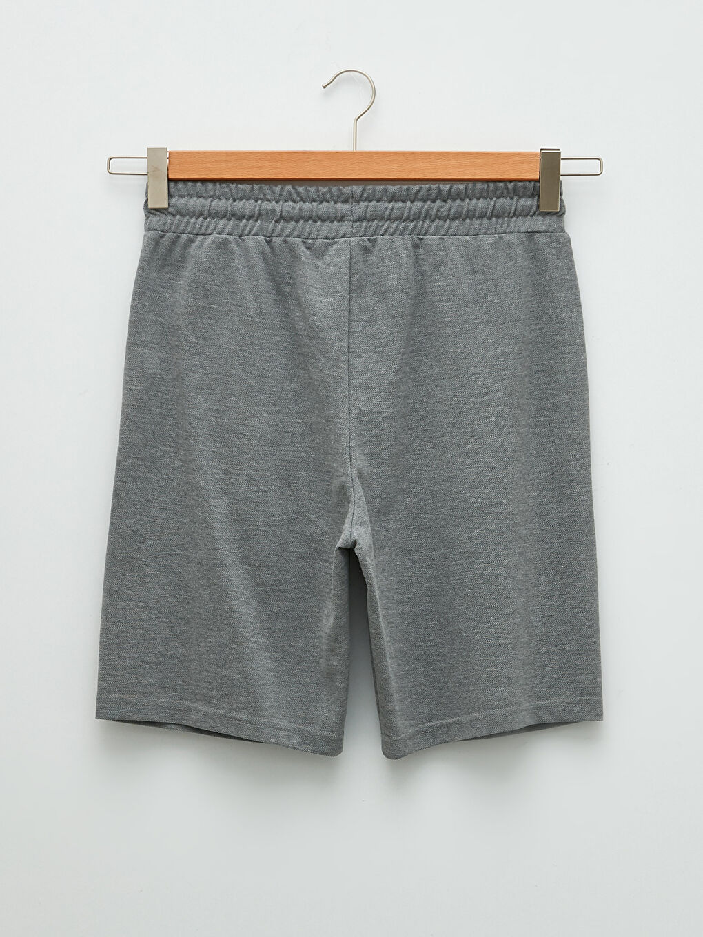 Gri Standart Kalıp Örme Erkek Şort-6