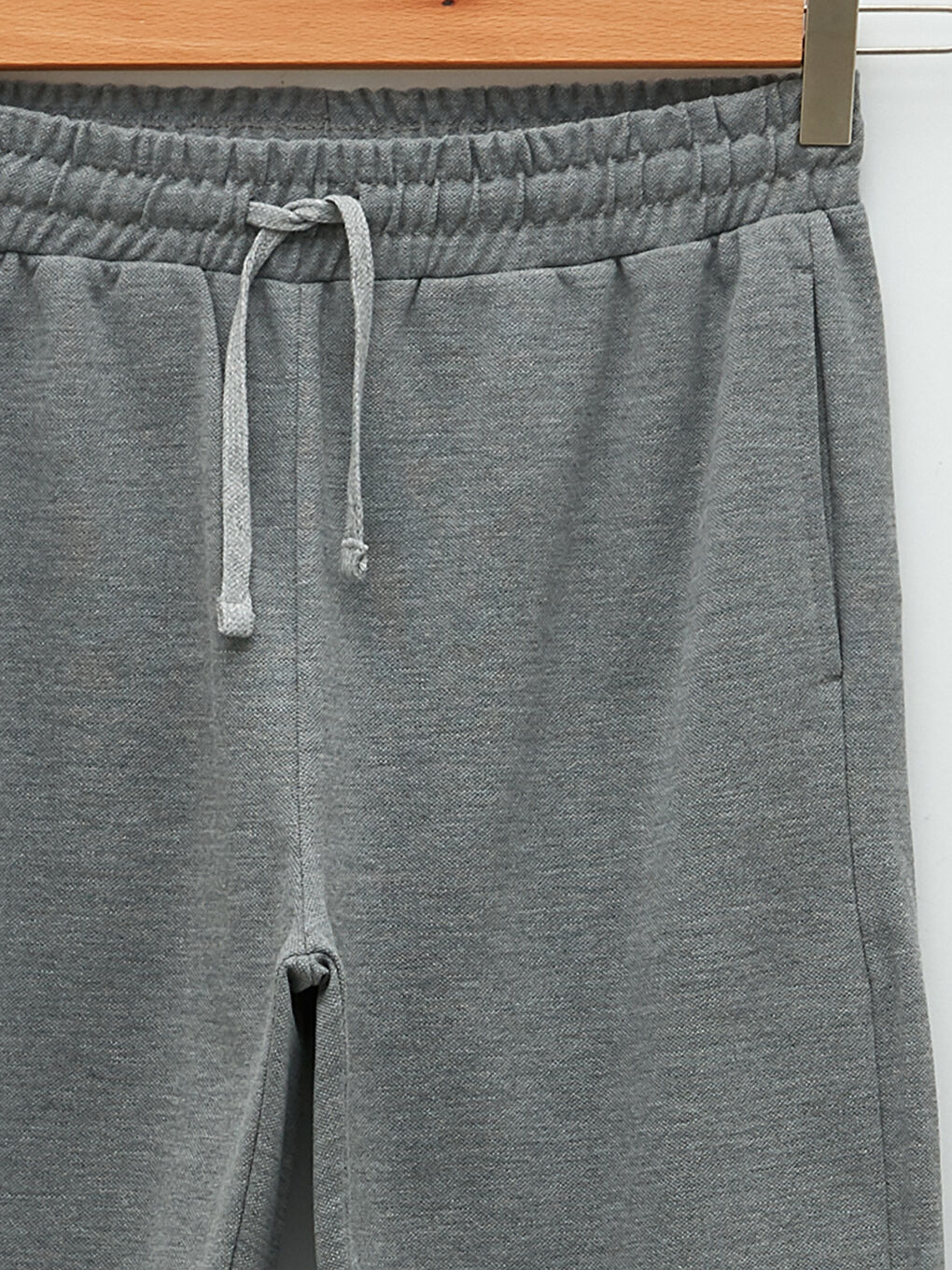 Gri Standart Kalıp Örme Erkek Şort-7