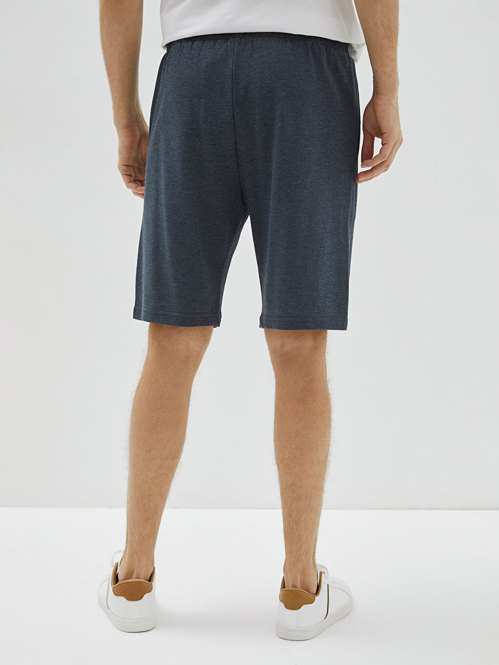 Lacivert Standart Kalıp Örme Erkek Şort-4