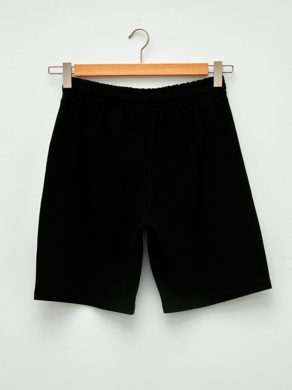 Siyah Standart Kalıp Örme Erkek Şort-6