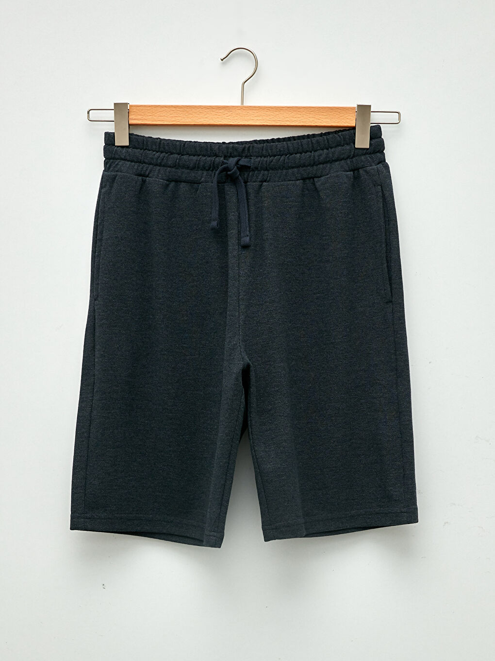 Lacivert Standart Kalıp Örme Erkek Şort-5