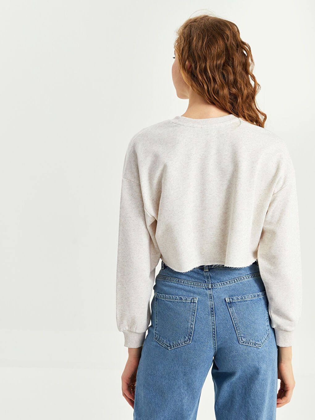 Crew Neck Printed Long Sleeve Women's Sweatshirt-4