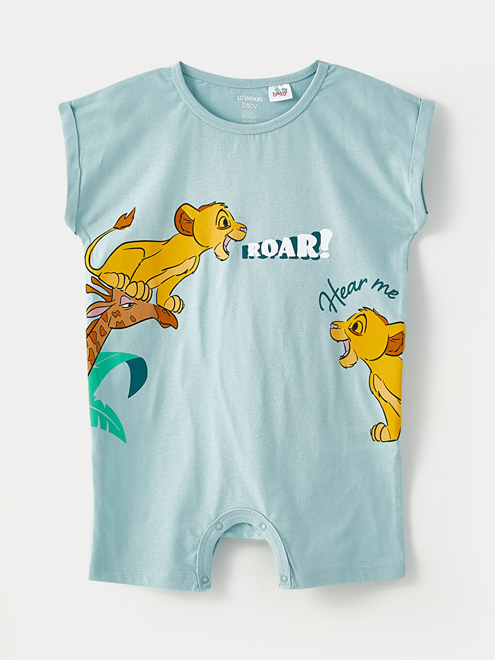 Crew Neck Short Sleeve Lion King Printed Cotton Baby Boy Rompers 2 Pack-1