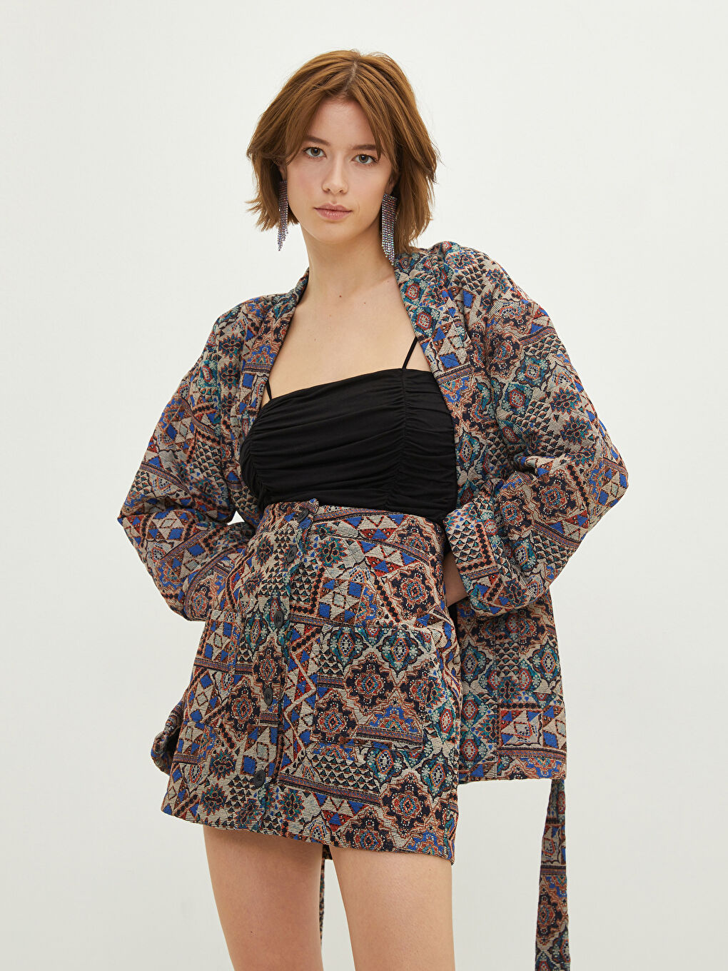 Jupe Svelte à Motif Ethnique pour Femmes-2