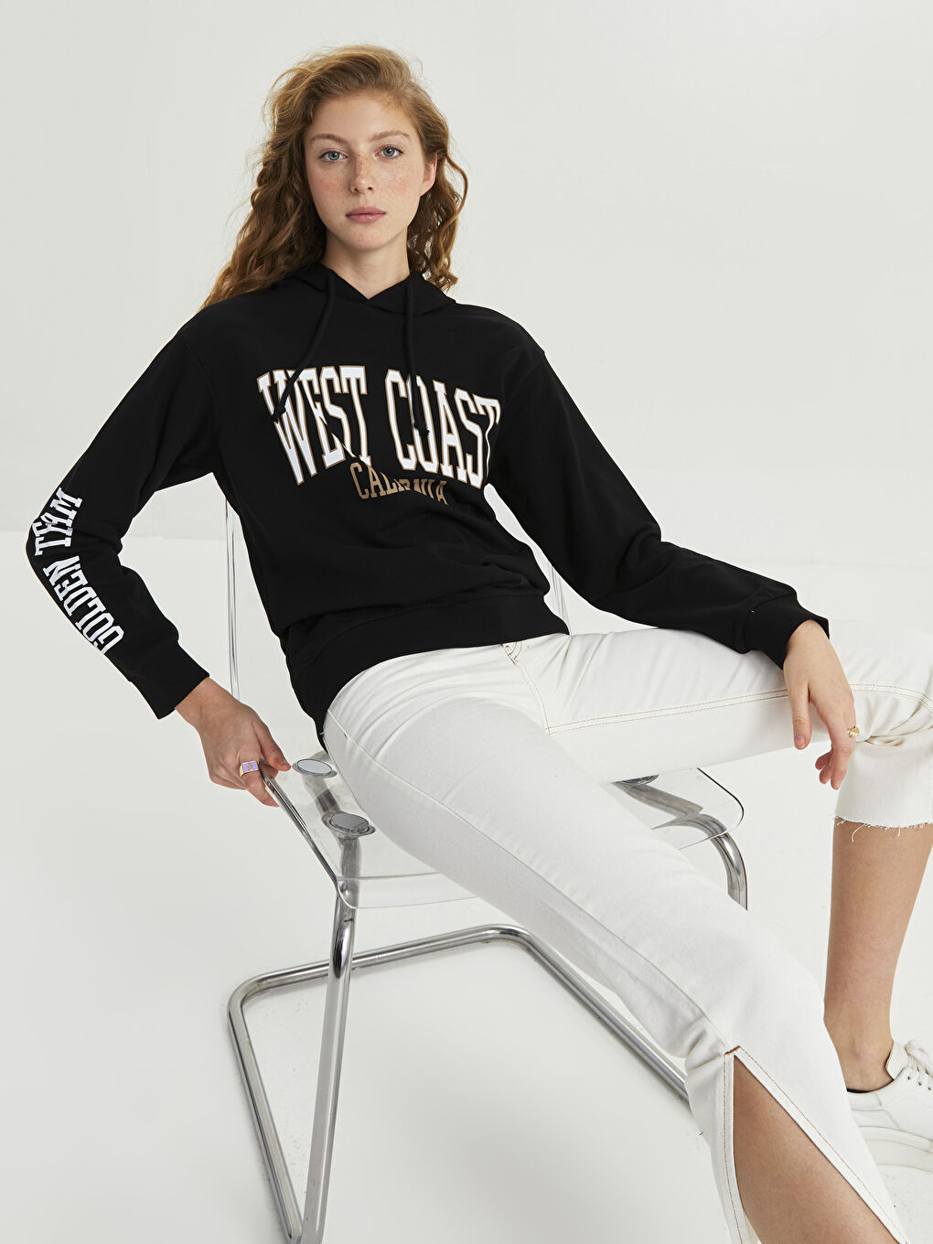 Printed Long Sleeve Women's Hoodie-2